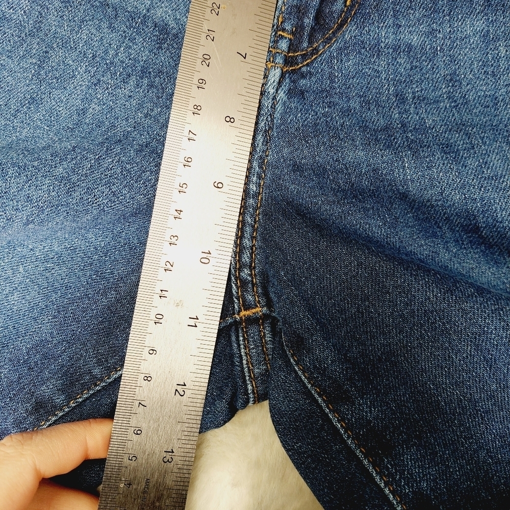 Uniqlo Blue Cotton High Rise Straight Leg Jeans 5144 - Picture 5 of 10